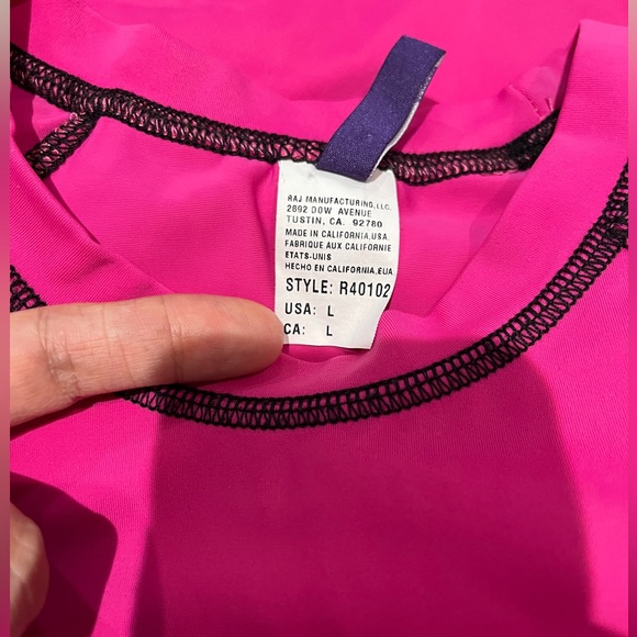 REEF Rashguard Hot Pink Bow Tie Up Ruched Swim Top Shirt UPF 50 Water Sport Suit - Picture 6 of 11